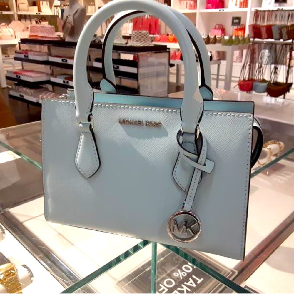 Michael Kors Sheila Vista Blue Satchel